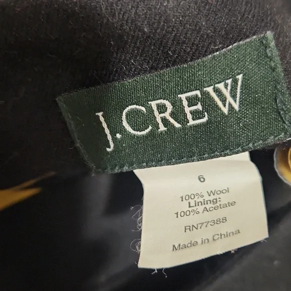 J. Crew 100 % Wool Cascade Black Ruffle Office To Dinner Blazer/Jacket - Picture 4 of 7